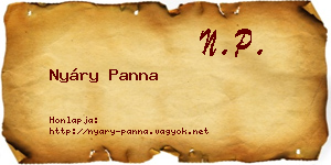 Nyáry Panna névjegykártya